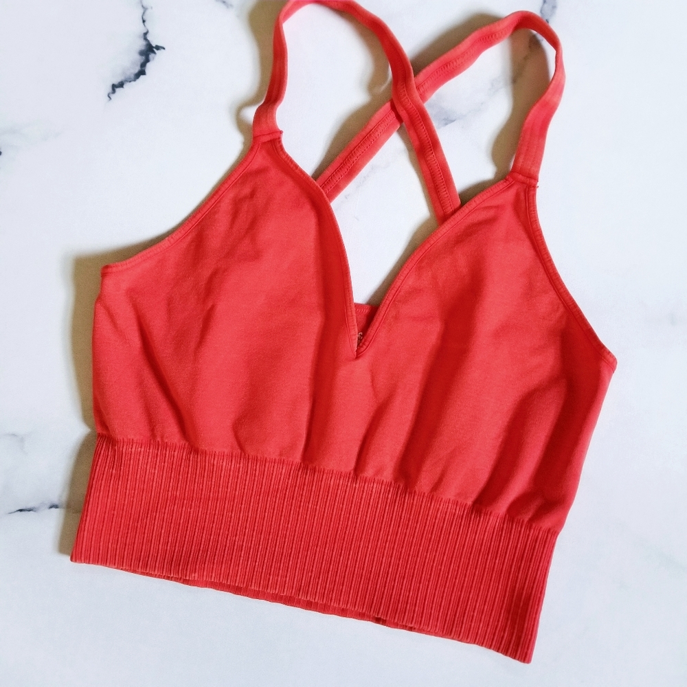 NEW FP Movement Good Karma Crop Tank in Red Apple